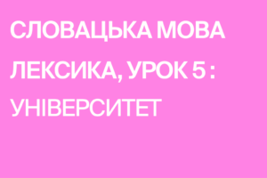 Университет — урок словацкой лексики