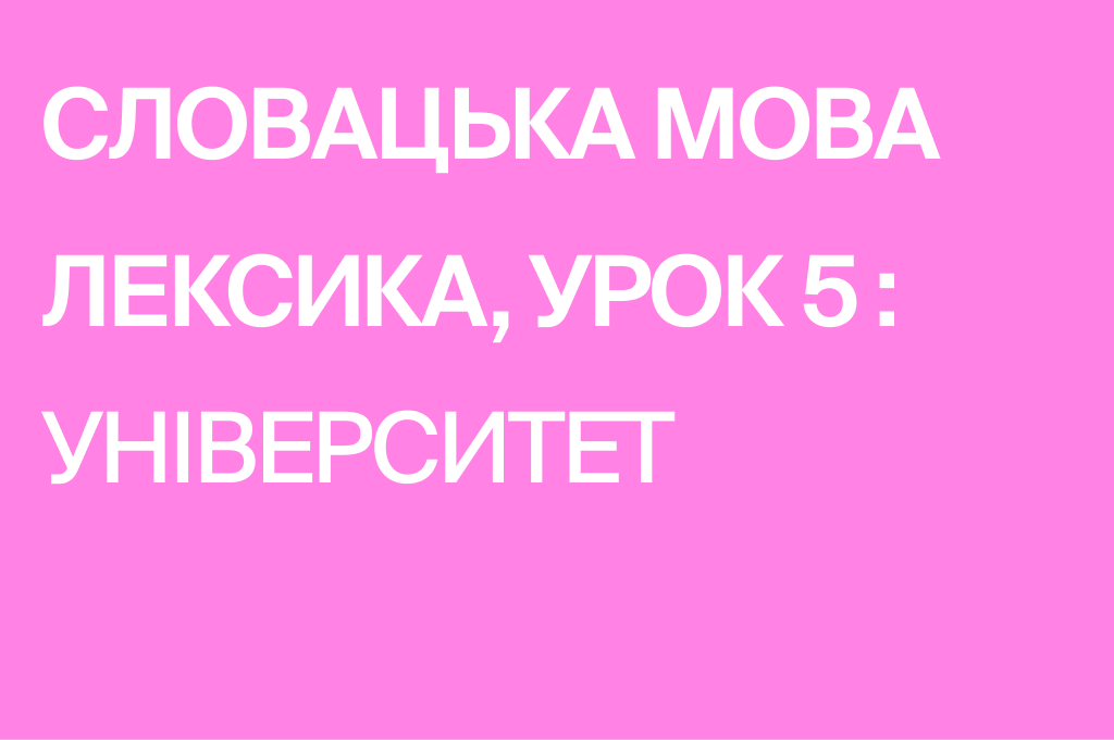 Университет — урок словацкой лексики